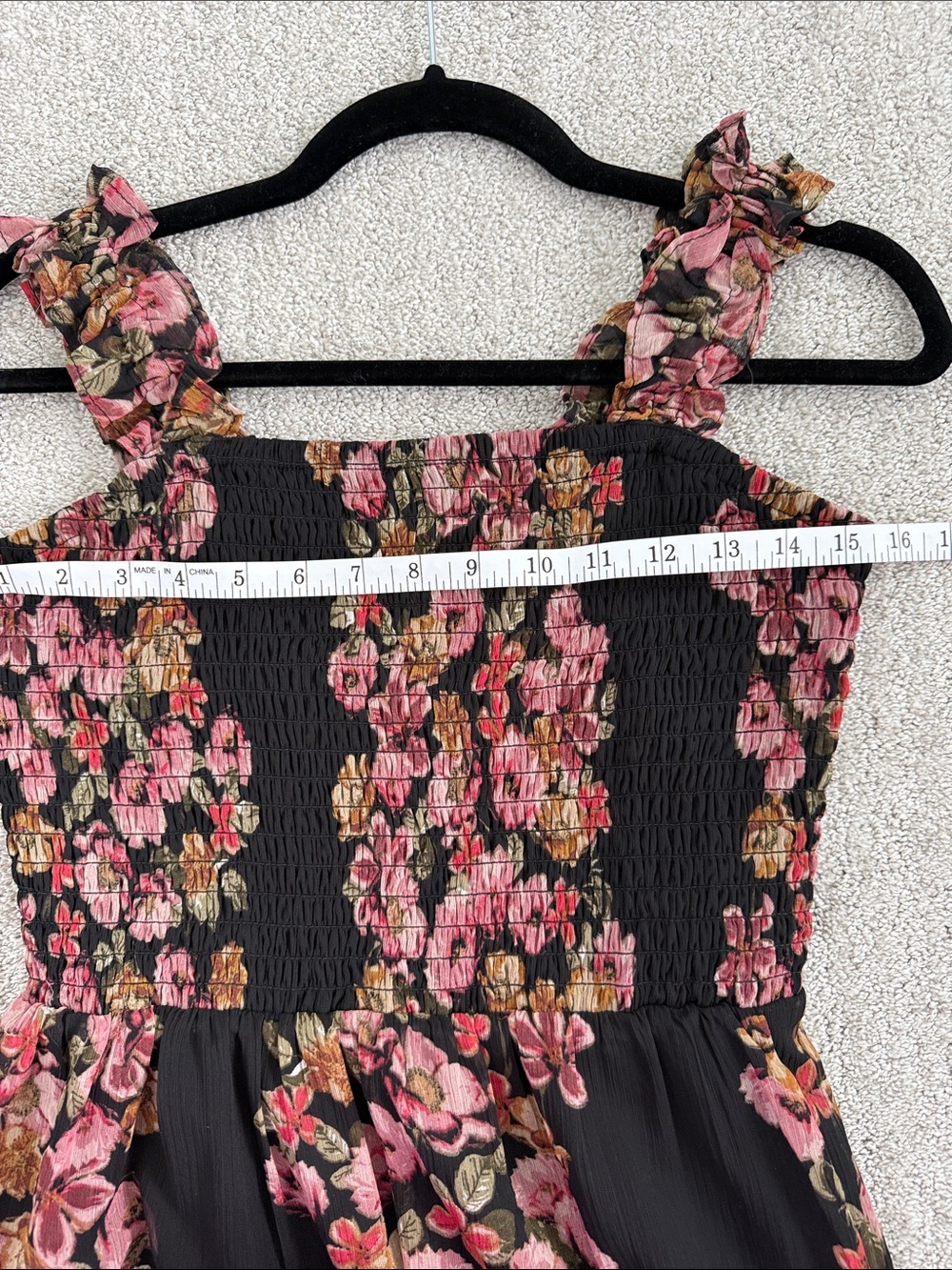 Maurices Black Maxi Dress with Pink Rose Floral Print - Picture 3 of 9